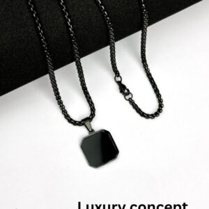 Men’s black stainless steel pendant chain – Luxury Concept BD