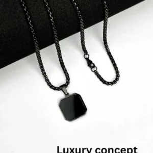 Men’s black stainless steel pendant chain – Luxury Concept BD