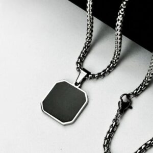 Men’s stainless steel black pendant chain – Luxury Concept BD