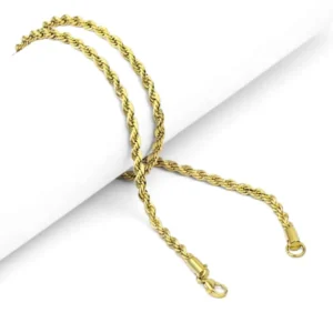 Men’s 18K gold plated twisted rope chain necklace – Luxury Concept BD