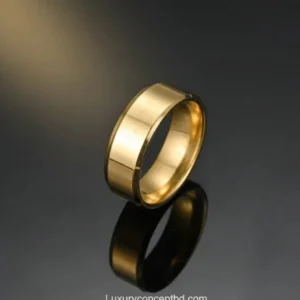 Premium Gold Stainless Steel Men’s Ring – Luxury Concept BD