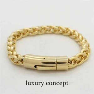 Premium men’s stainless steel gold plated bracelet – Luxury Concept BD